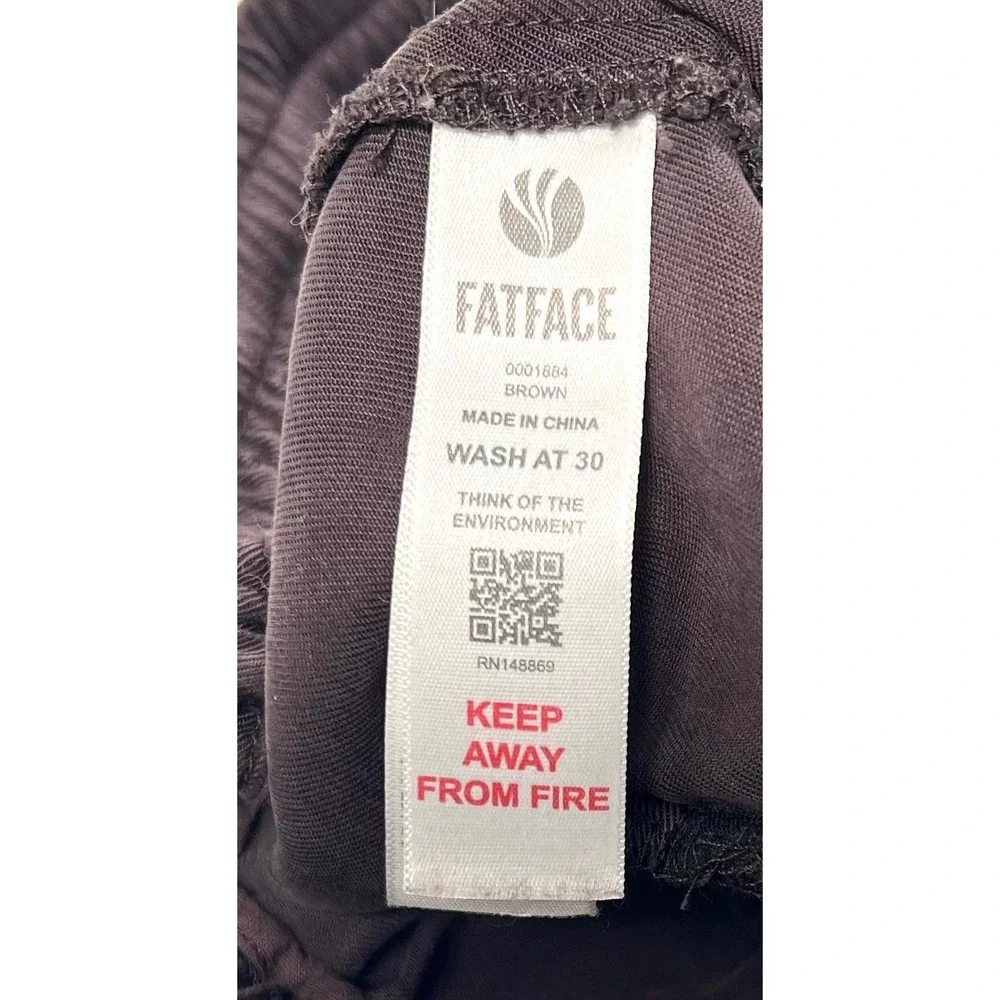 FatFace Lyme Lyocell Jogger Pants Size 10 Brown Boho Casual Lounge Buttery Soft - Picture 8 of 8